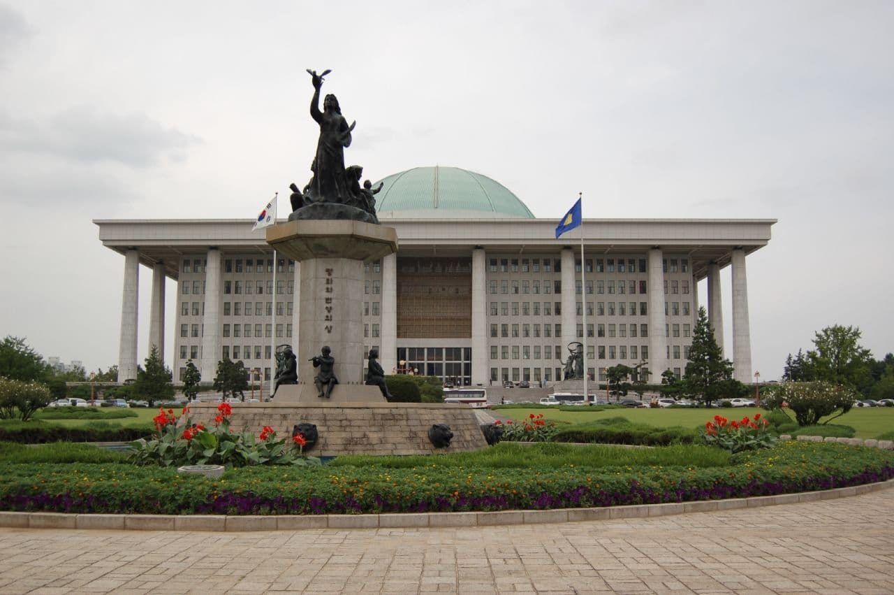 The domed National Assembly building in Seoul