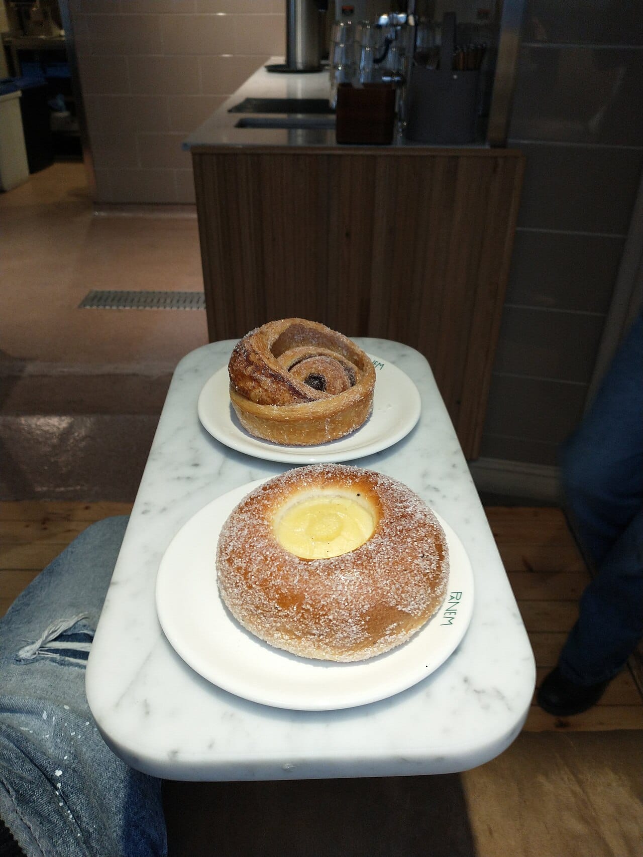 A Swedish cinnamon bun ready for fika in Stockholm