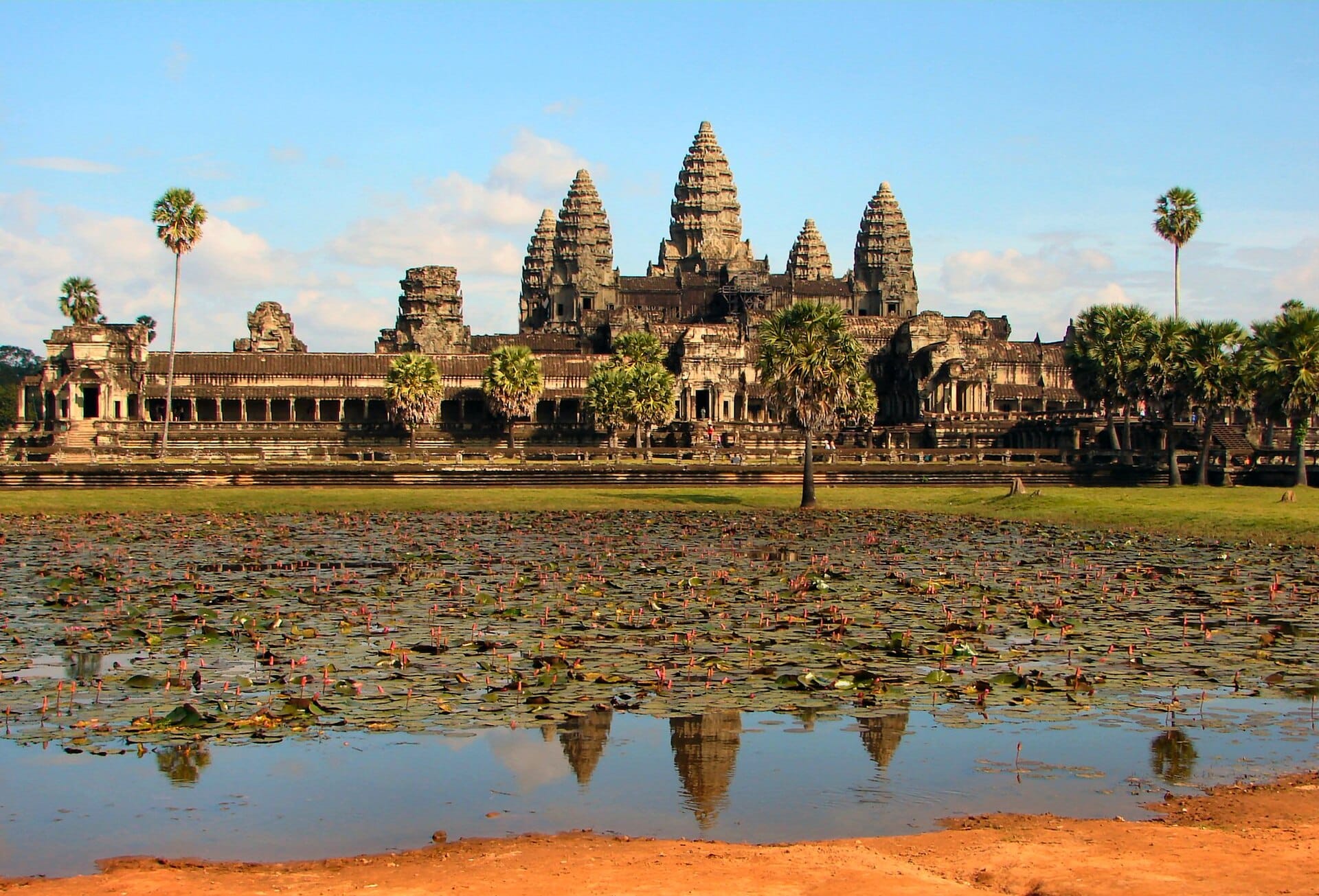 Angkor Wat reflected in its moat