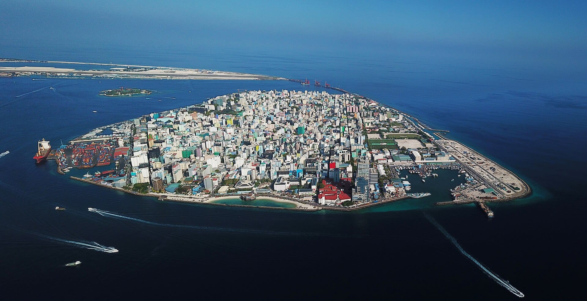 The island capital of Malé from the air