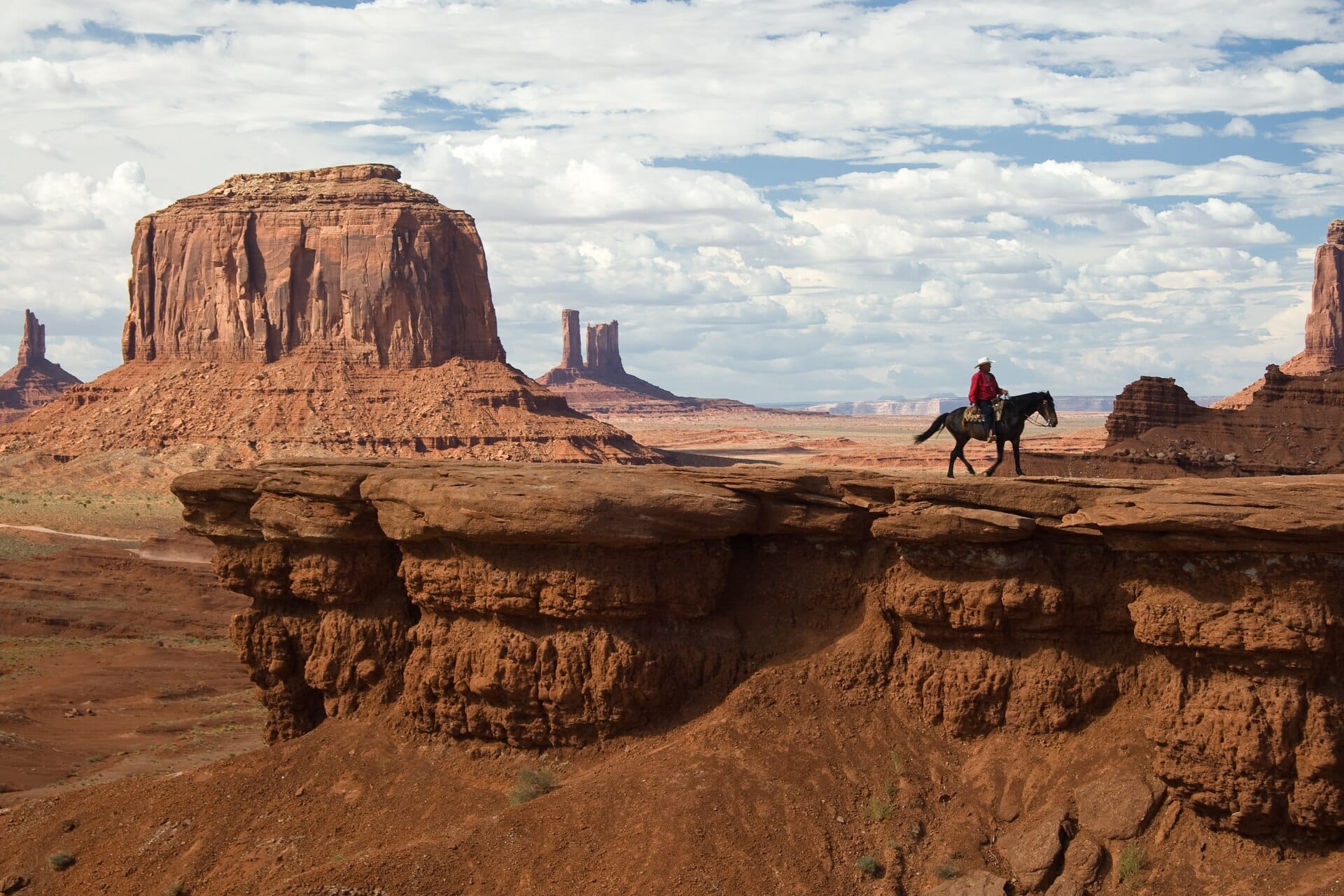The sandstone buttes of Monument Valley, on the Navajo Nation