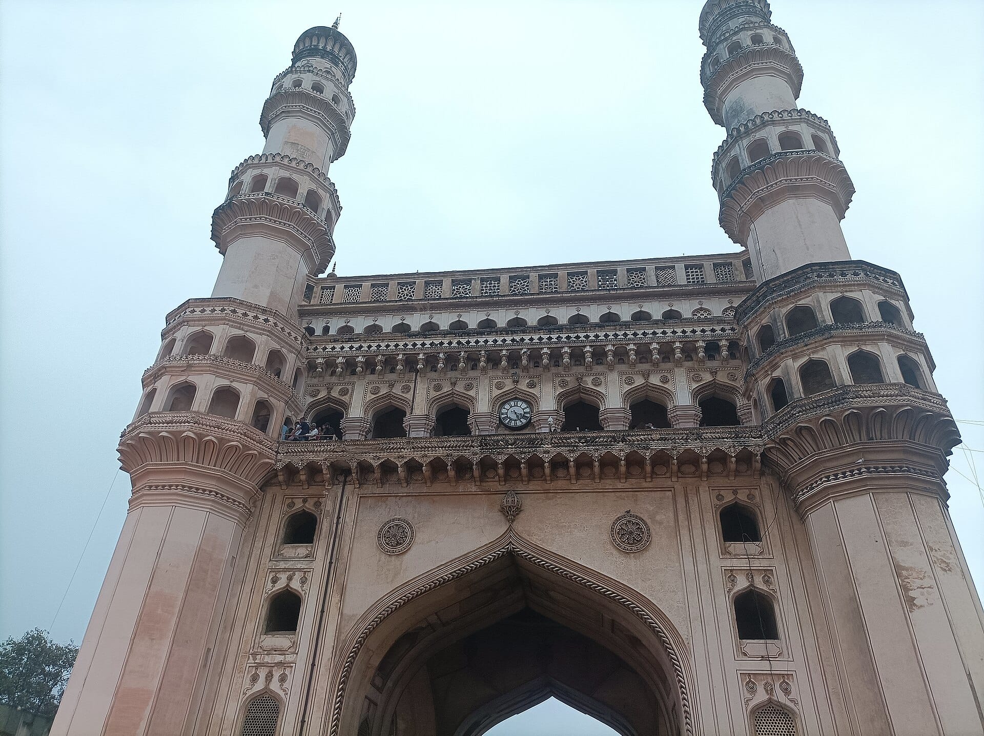The Charminar standing over the streets of Hyderabad
