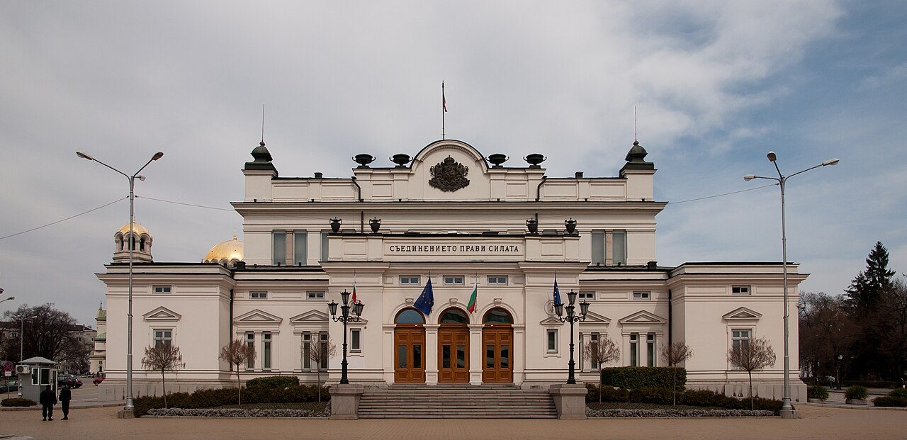 The historic National Assembly building in central Sofia