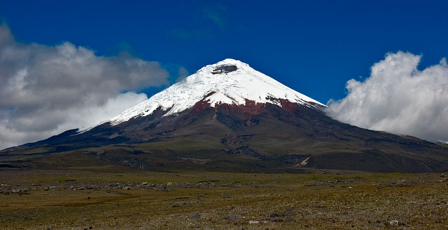 The snow cone of Cotopaxi volcano