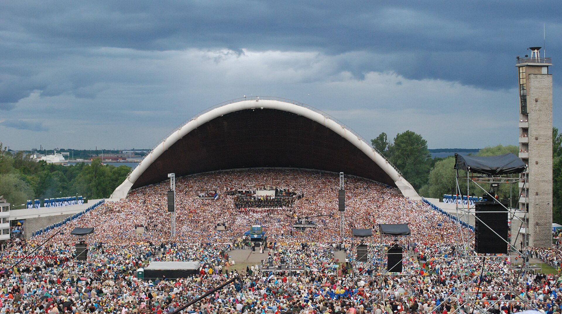 Choirs and spectators at the Estonian Song Celebration in Tallinn