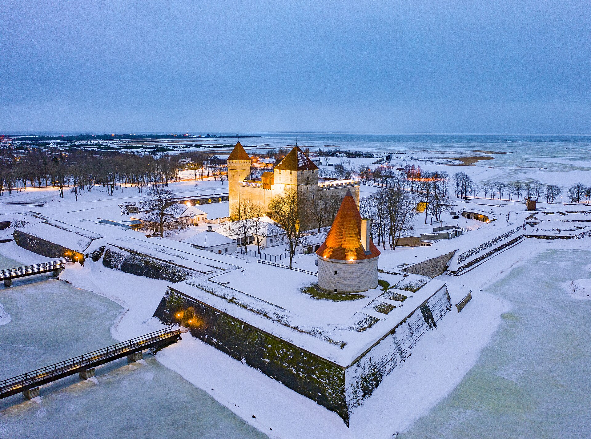 Kuressaare Castle on Saaremaa in winter
