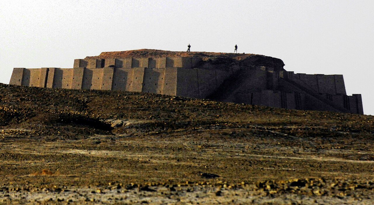 The restored ziggurat of Ur in southern Iraq