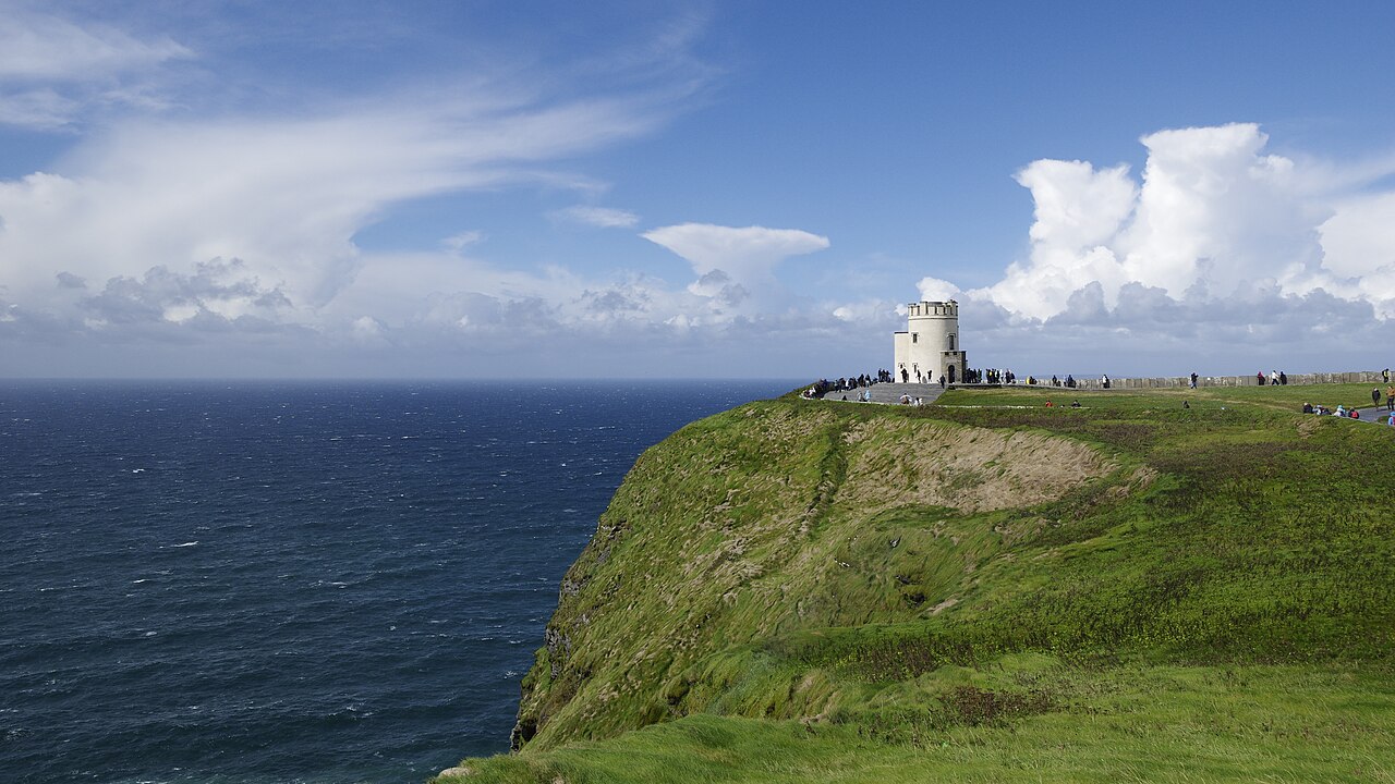 OโBrienโs Tower above the Cliffs of Moher on the Clare coast