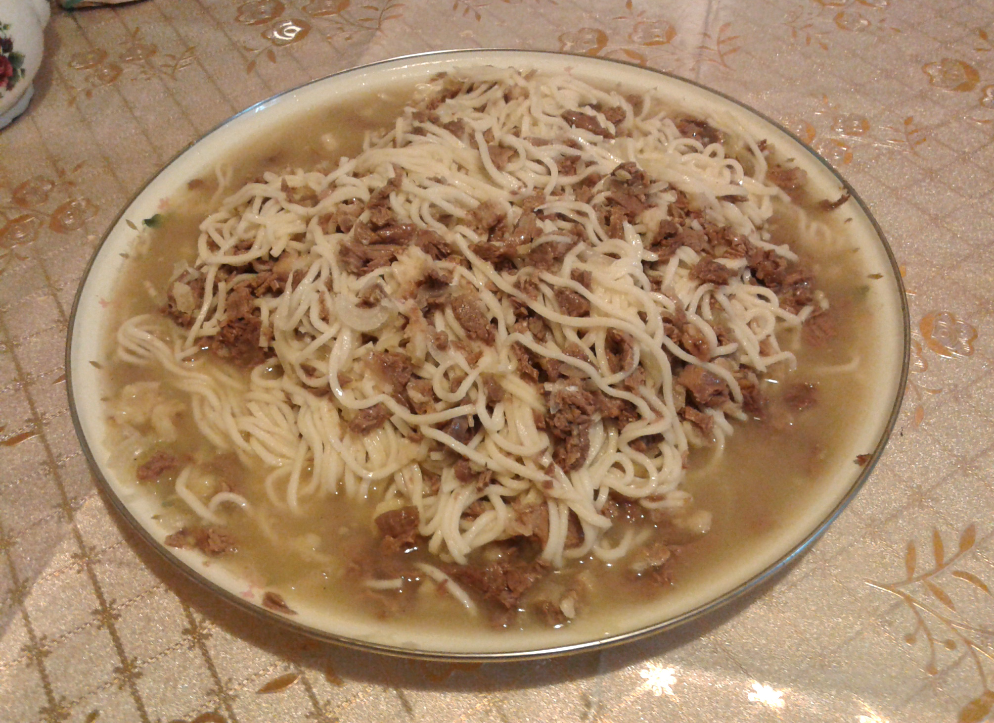 Beshbarmak, a meat and noodle dish shared across Central Asian cuisines
