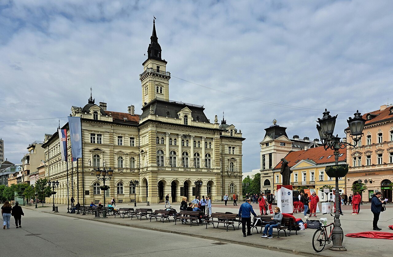 The City Hall and central square in Novi Sad