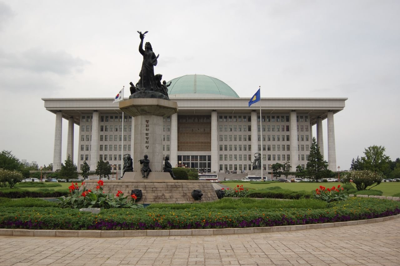 The domed National Assembly building in Seoul