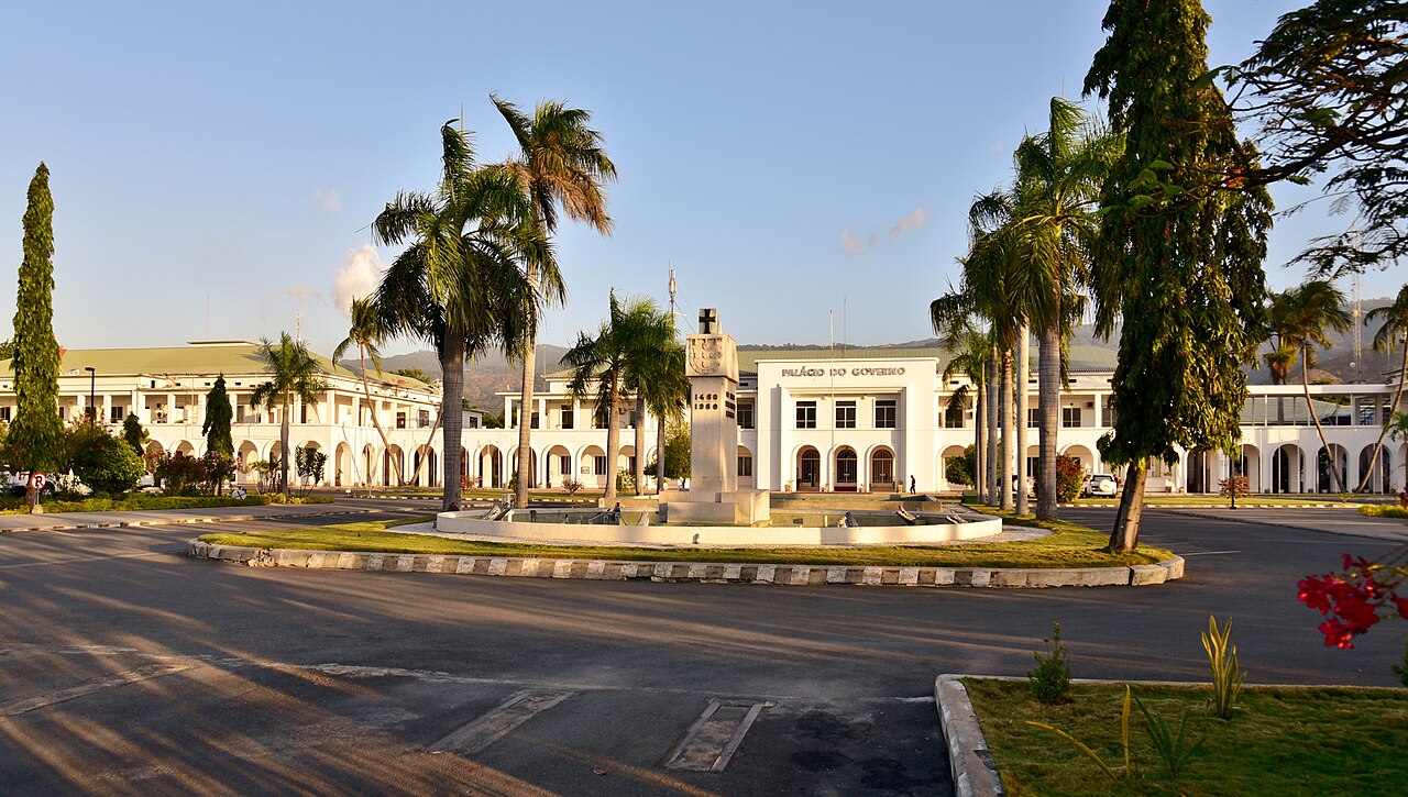 The white arcaded Government Palace facing the waterfront in Dili, Timor-Leste