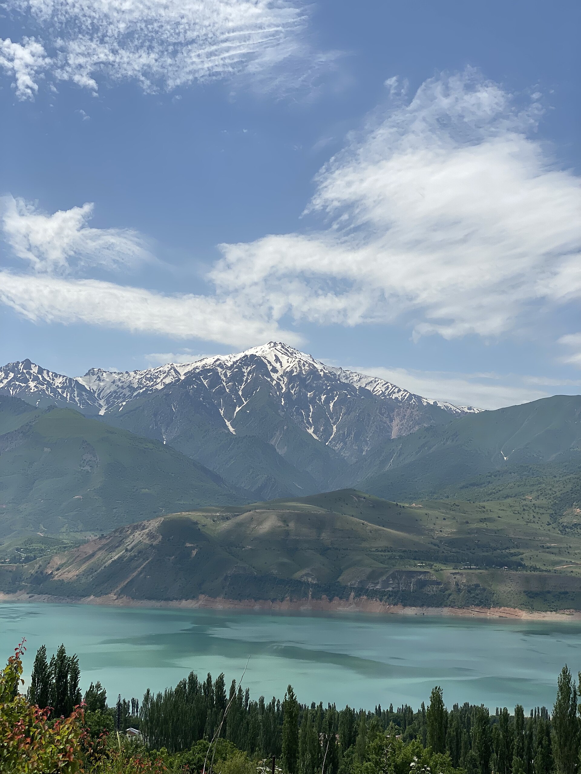 Charvak Reservoir and the western Tian Shan mountains northeast of Tashkent