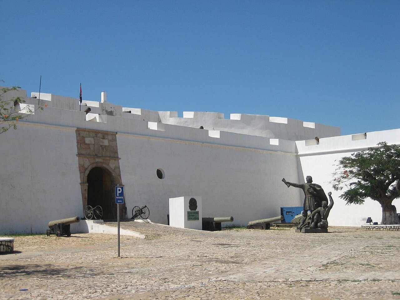 The entrance to São Miguel Fortress in Luanda, Angola