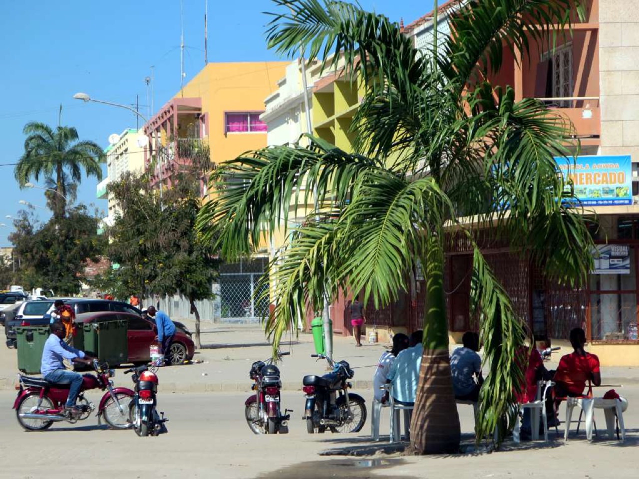 A street near the railway station in Benguela, Angola