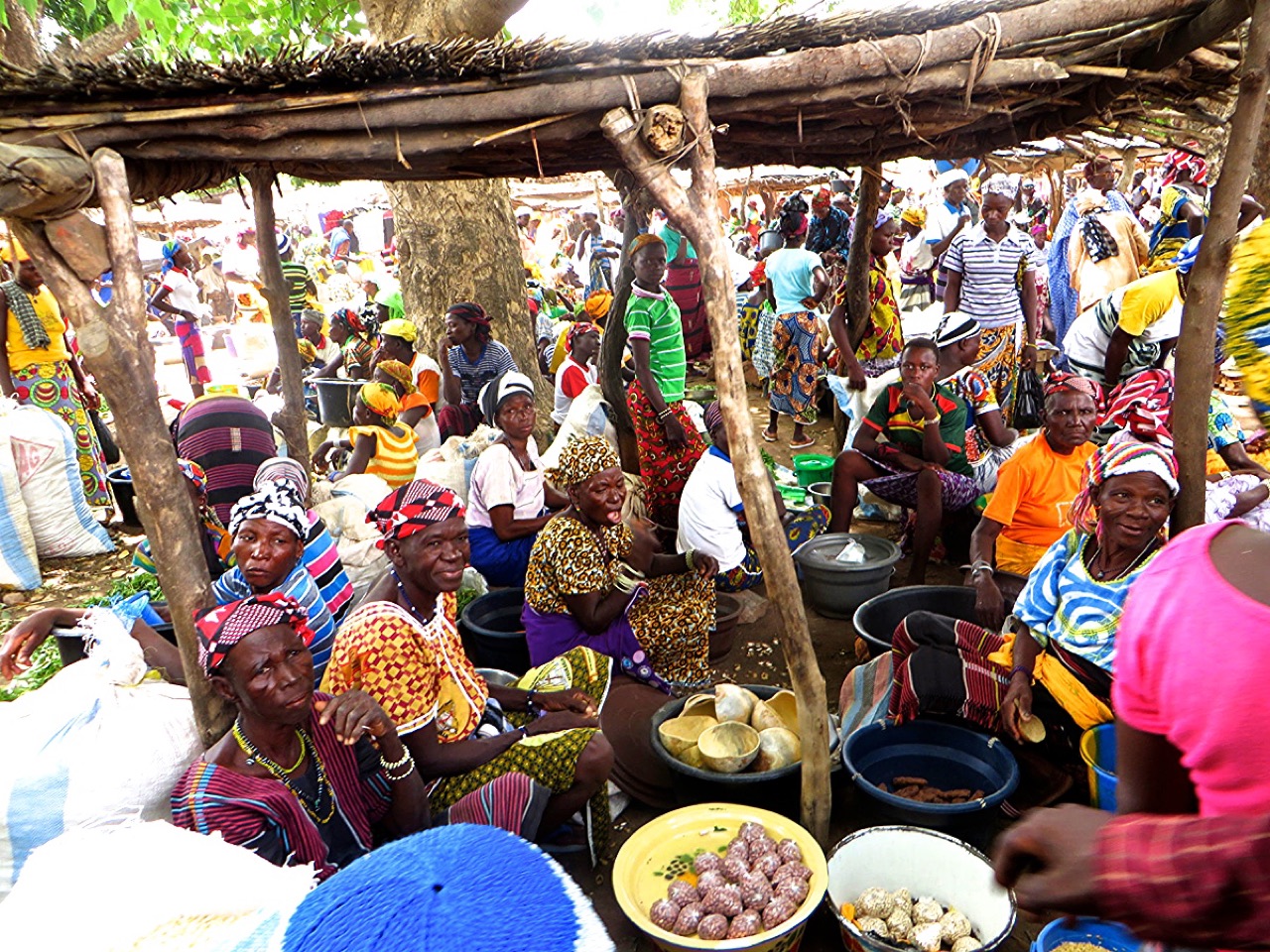 A food market in Logobou, Burkina Faso