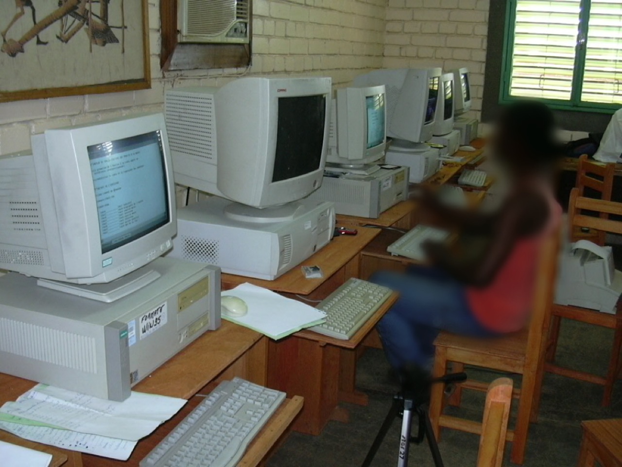 A student using a computer in Ouagadougou, Burkina Faso