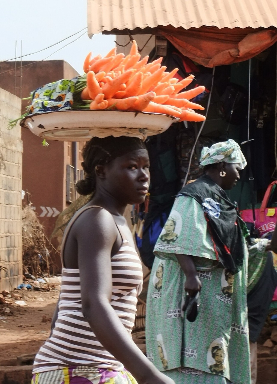 A carrot seller in Bobo-Dioulasso, Burkina Faso