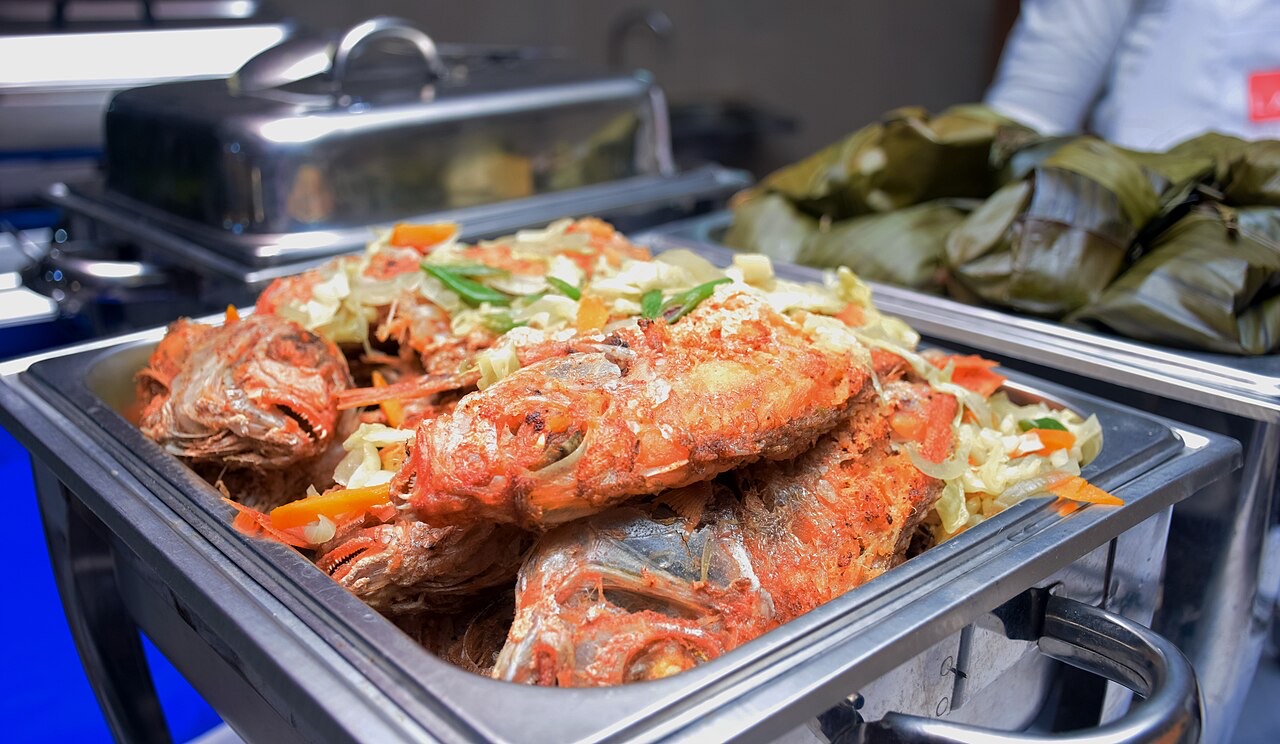 A meal of Beninese cuisine