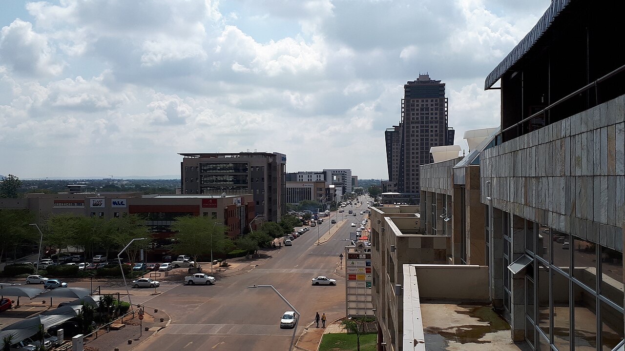 The central business district of Gaborone, Botswana