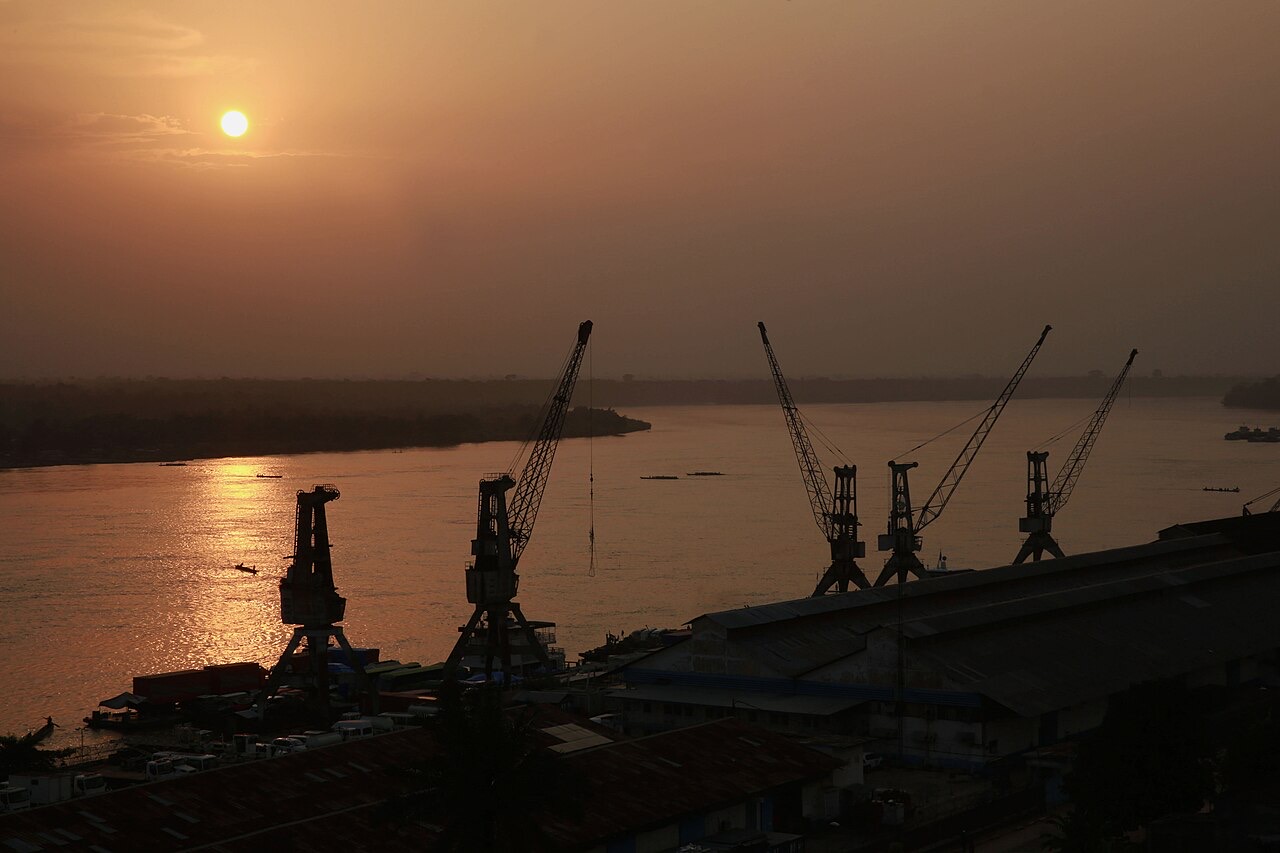 Sunset over the Congo River at Kisangani, Democratic Republic of the Congo