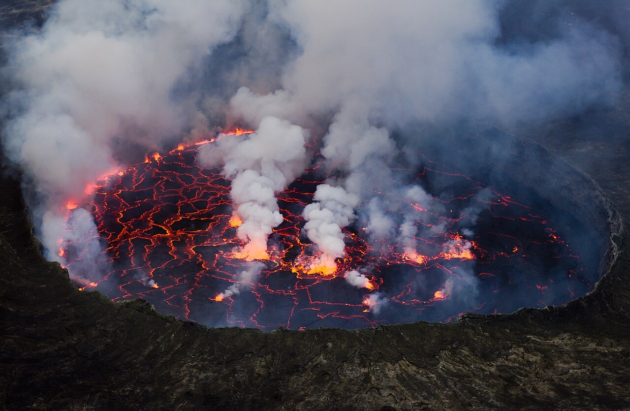The lava lake of Mount Nyiragongo, Democratic Republic of the Congo