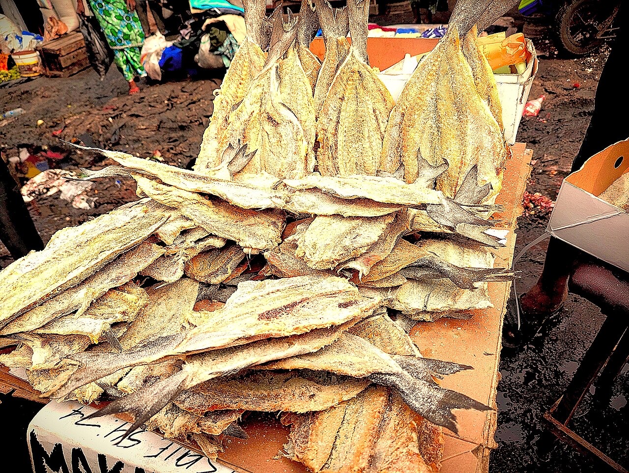 Salted fish at Total market in Brazzaville, Republic of the Congo