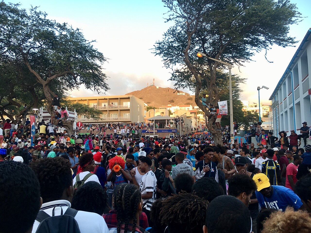 Carnival crowds in Mindelo, Cabo Verde