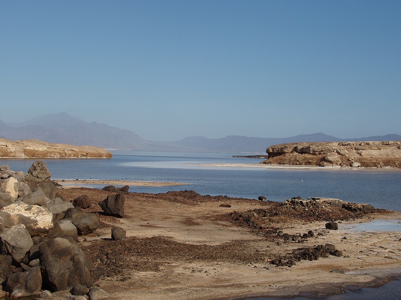 The saltwater landscape of Lake Assal, Djibouti