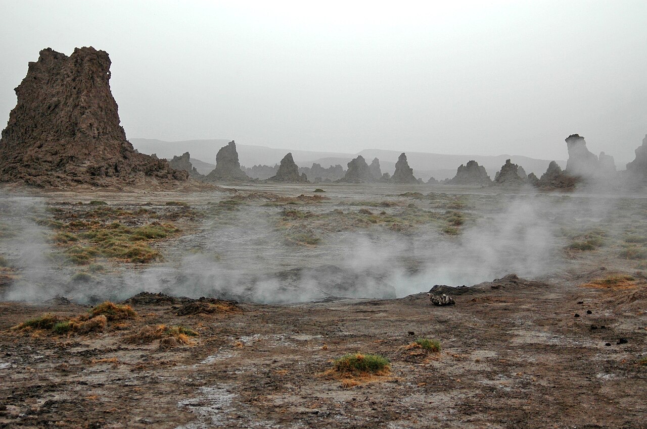 Limestone chimneys at Lake Abbe, Djibouti
