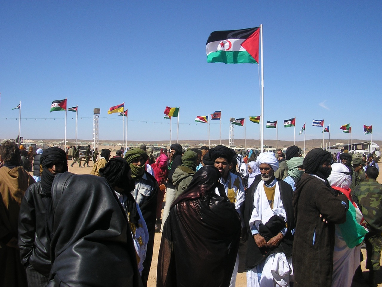A Sahrawi political commemoration in Tifariti in 2006, Western Sahara