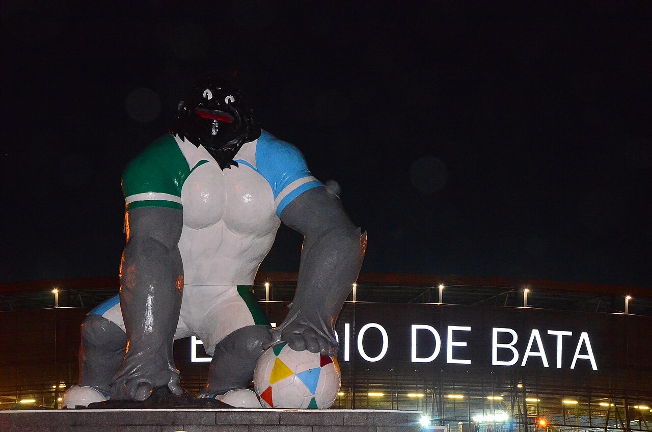 A sculpture outside the stadium in Bata, Equatorial Guinea