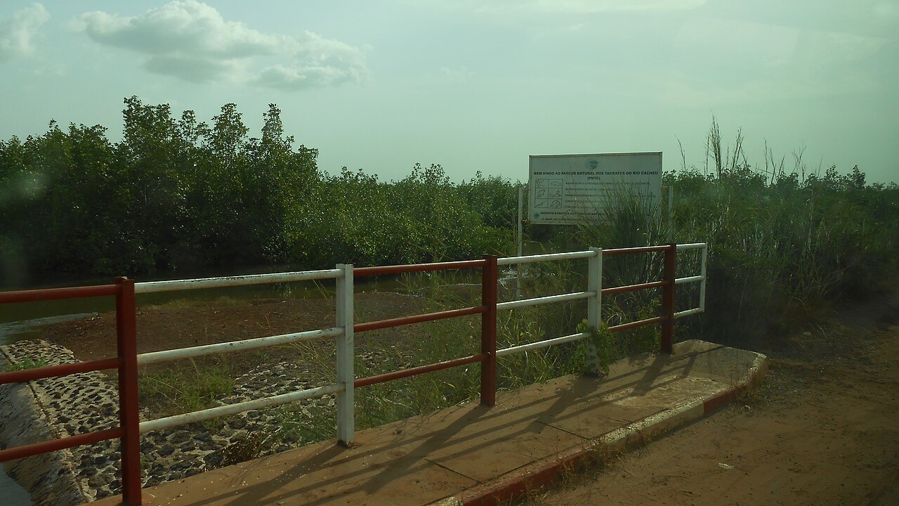 A sign at the Cacheu mangrove nature reserve, Guinea-Bissau