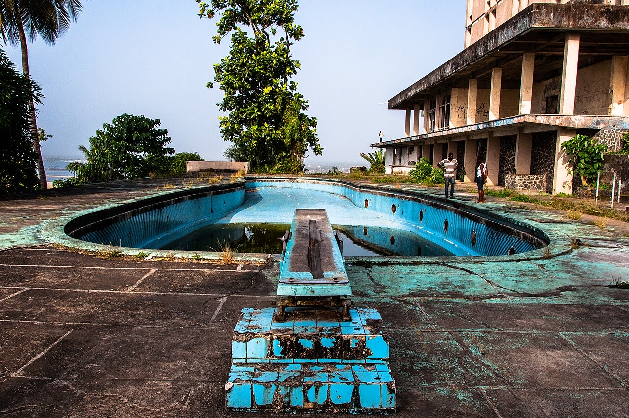 The former Ducor Palace Hotel in Monrovia, Liberia