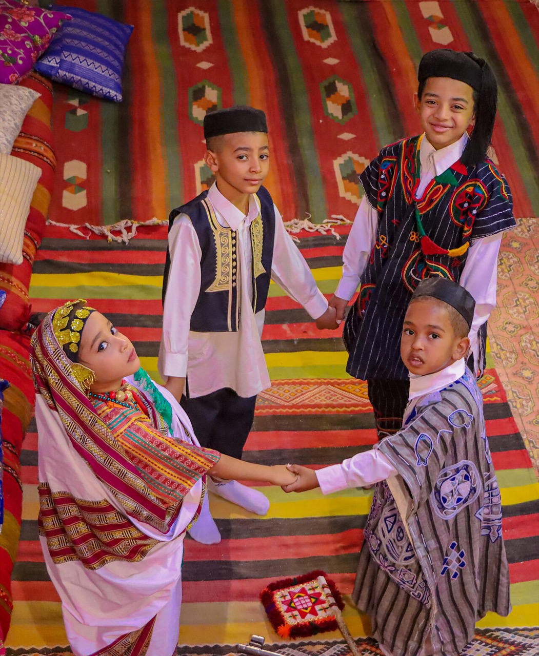 Children wearing traditional dress in Ghadames, Libya