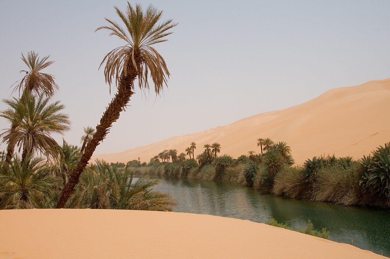 The Ubari oasis and lakes, Libya