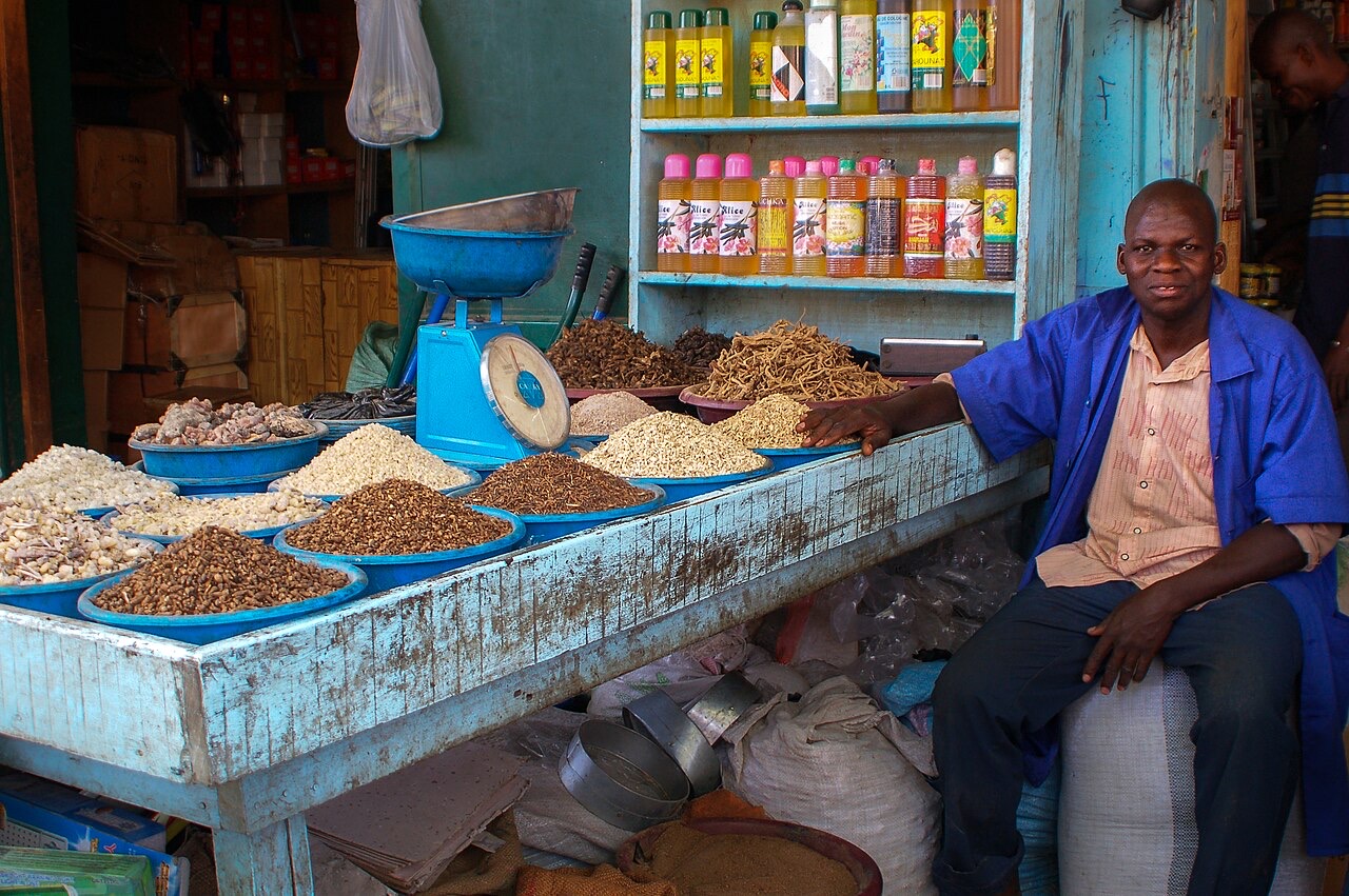 A food stall in Bamako, Mali