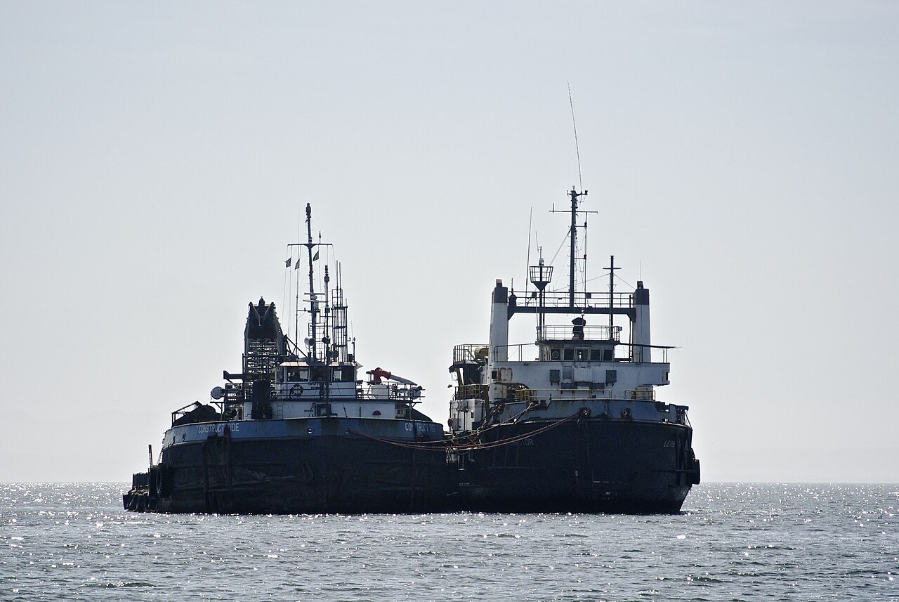 Ships waiting at Walvis Bay, Namibia