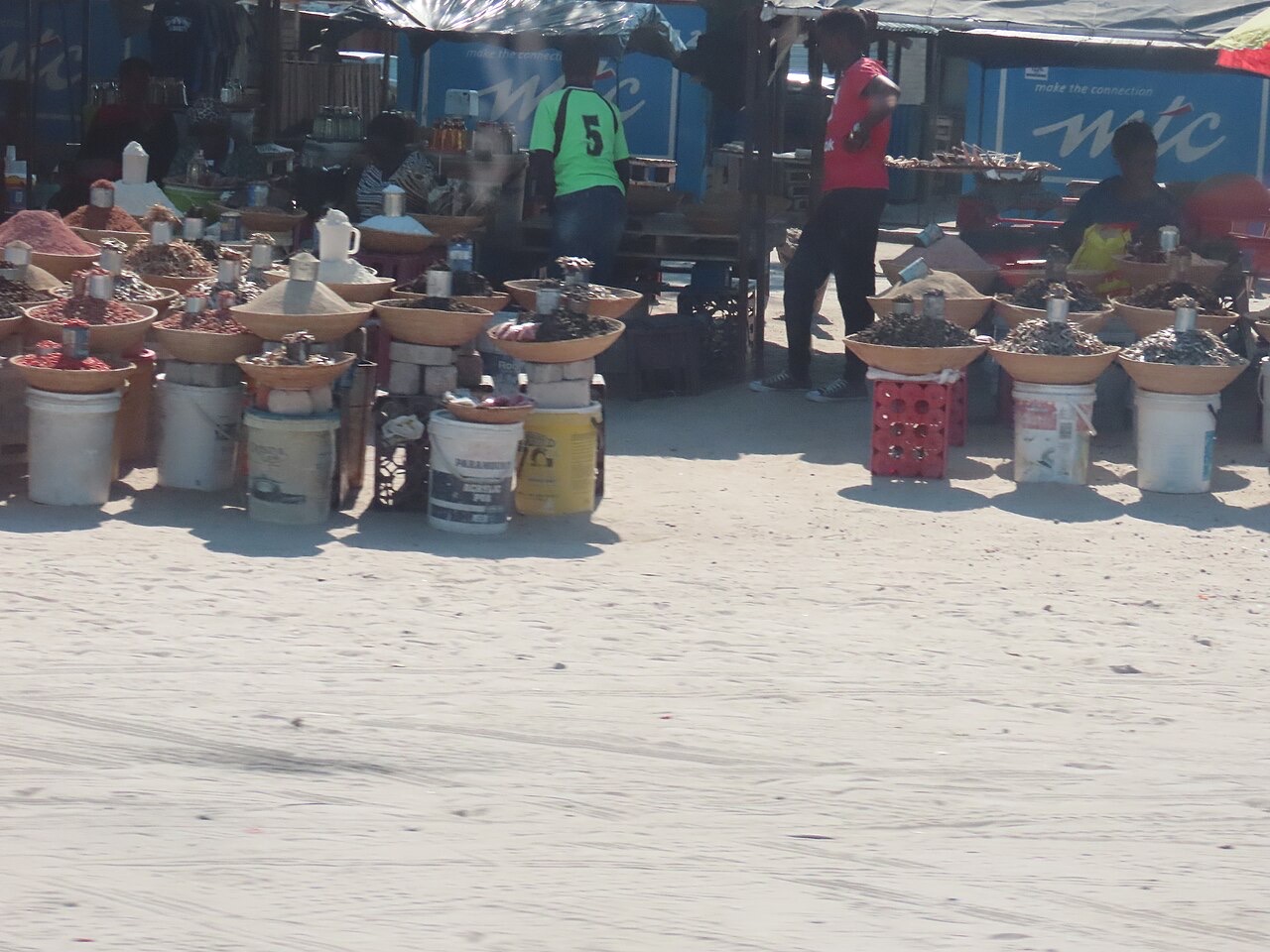 Traditional foods at Omuthiya market, Namibia