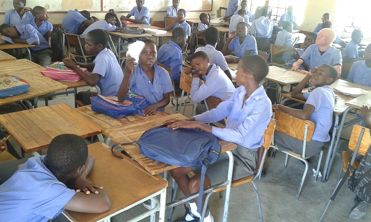 Pupils at Mabushe C School, Namibia