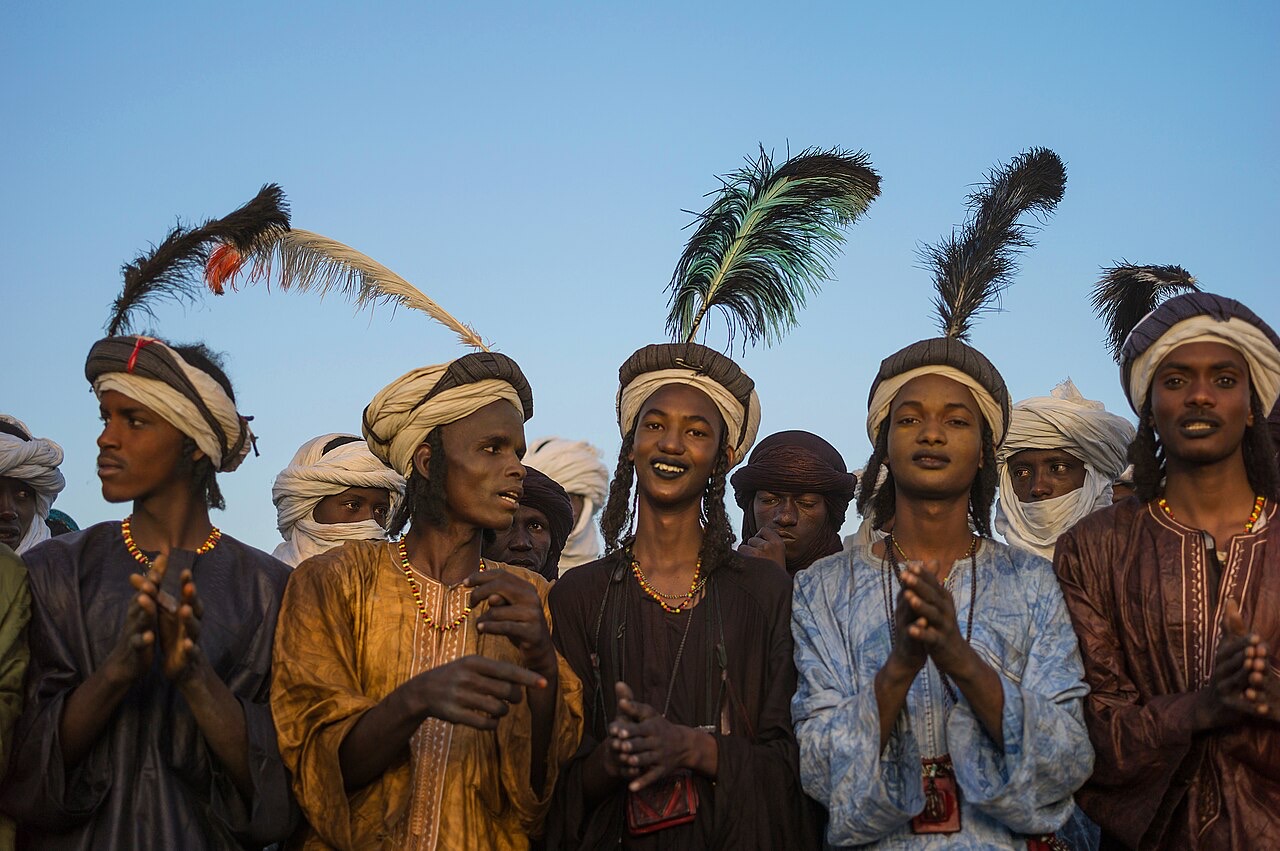 Wodaabe participants at the Gerewol festival in In-Gall, Niger