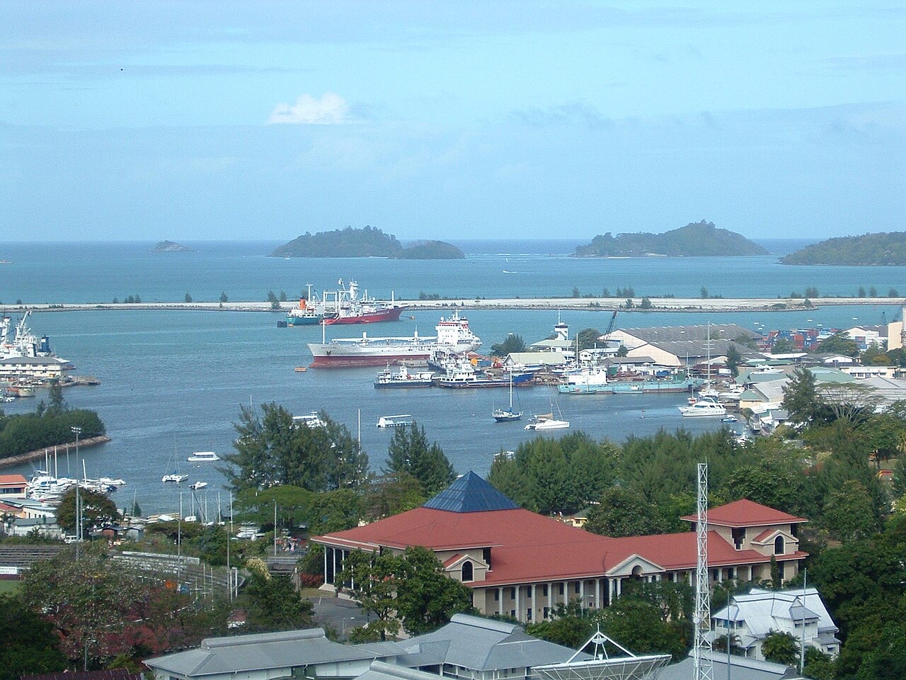 The harbour at Port Victoria, Seychelles
