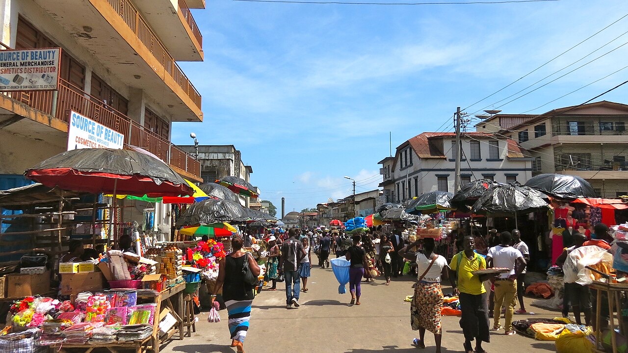 A street in Freetown, Sierra Leone