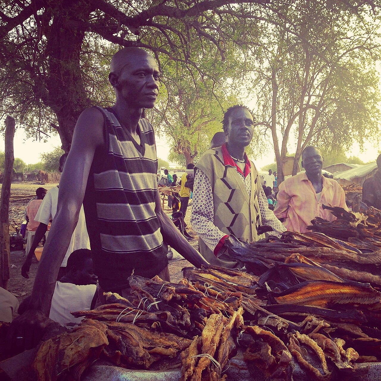 A fish seller in Lankien, South Sudan