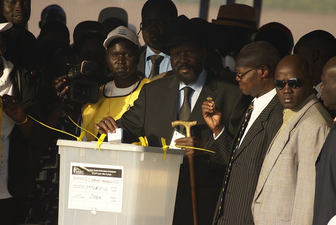 Salva Kiir voting in the 2011 independence referendum, South Sudan