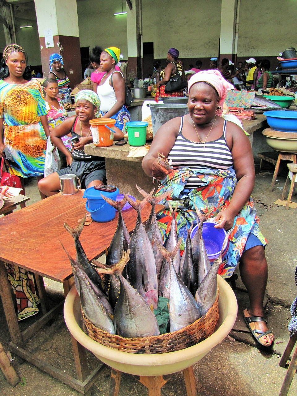 Fish for sale at São Tomé market, São Tomé and Príncipe