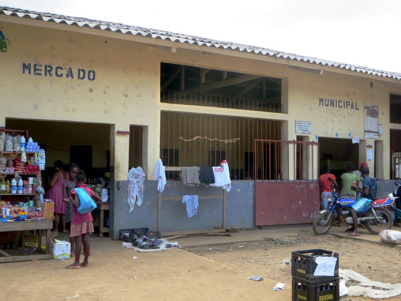 The market in Santo António on Príncipe, São Tomé and Príncipe