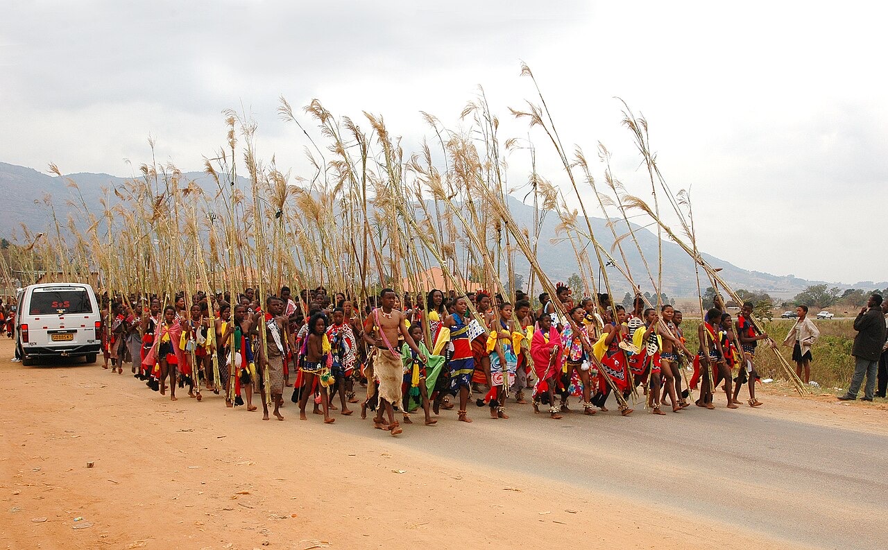 Dancers at the Umhlanga Reed Dance, Eswatini