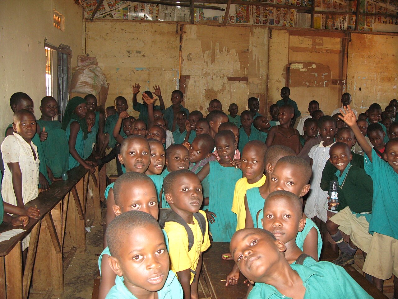 Pupils at a primary school in Kampala, Uganda