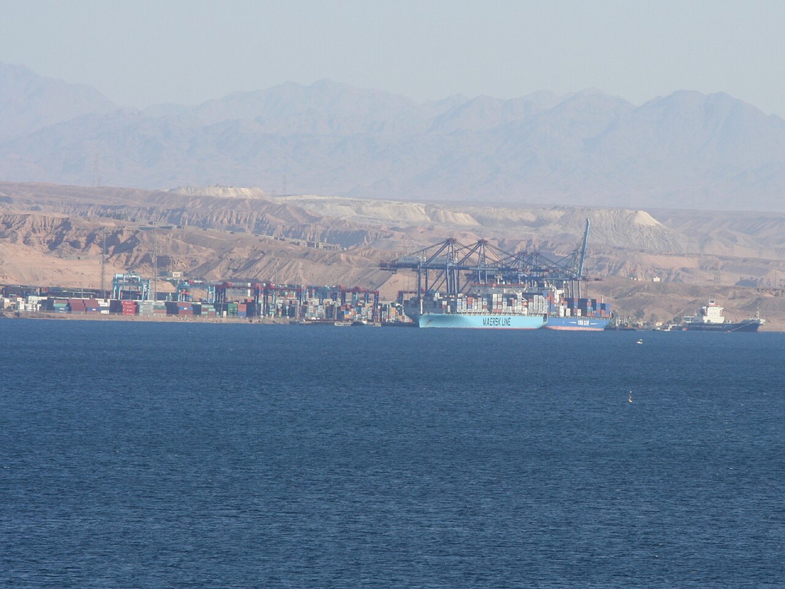 Containers at the port of Aqaba in Jordan